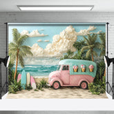 Lofaris Ice Cream Truck Beach Summer Photography Backdrop